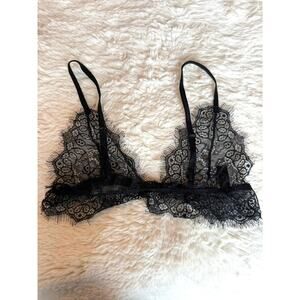 Plumeria Swimwear Black Lace Bralette Bra Size Small Sexy Loungewear
